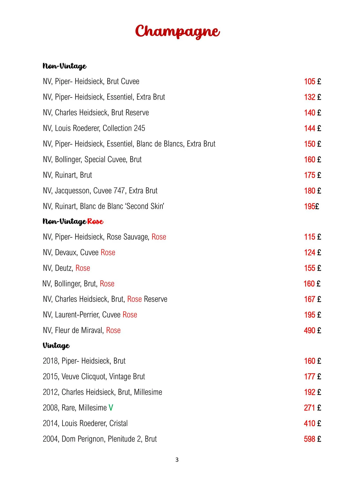 Traders Wine Bar menu, page 4