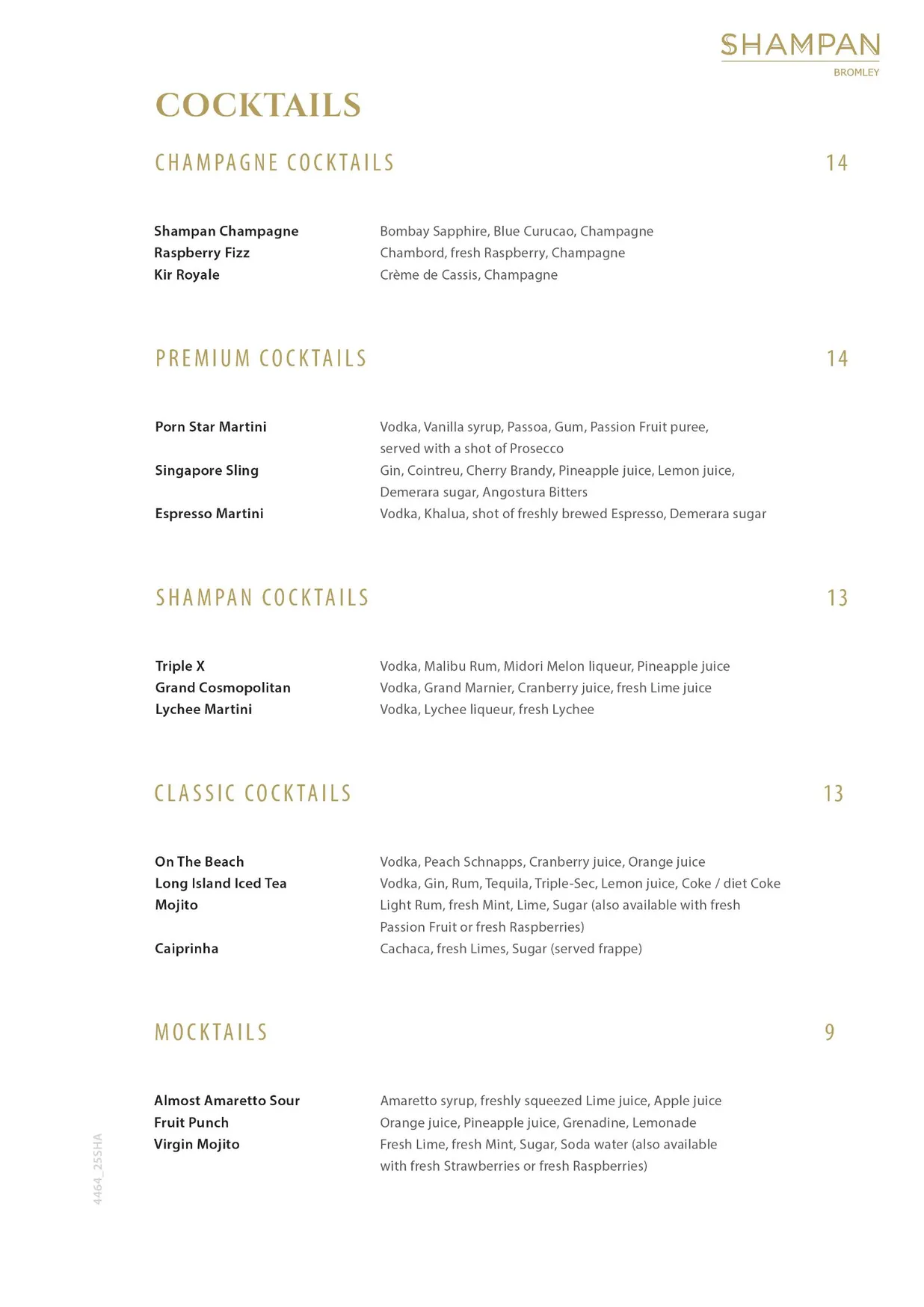 Shampan Bromley menu, page 14
