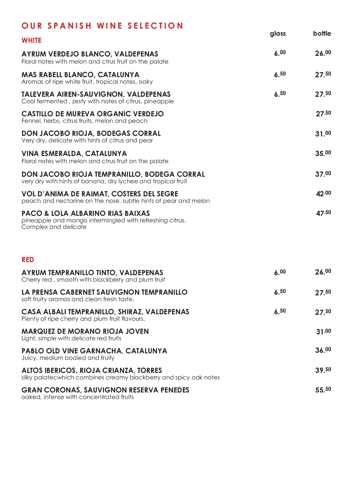 Bar Gansa menu, page 10