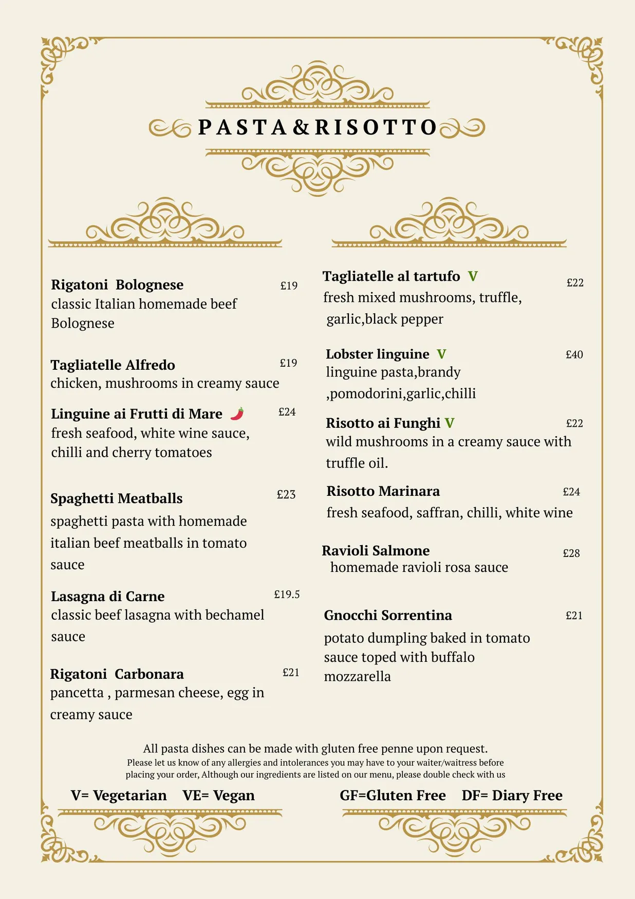Antica menu, page 2