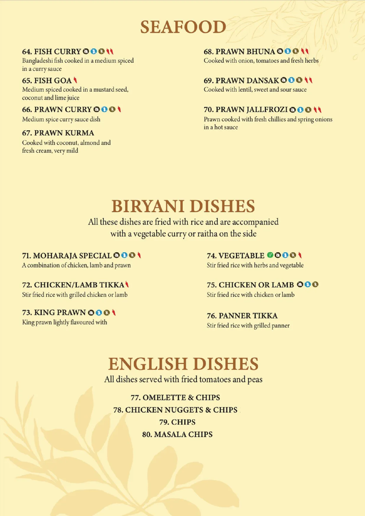 Tajmahal Indian Cuisine menu, page 6