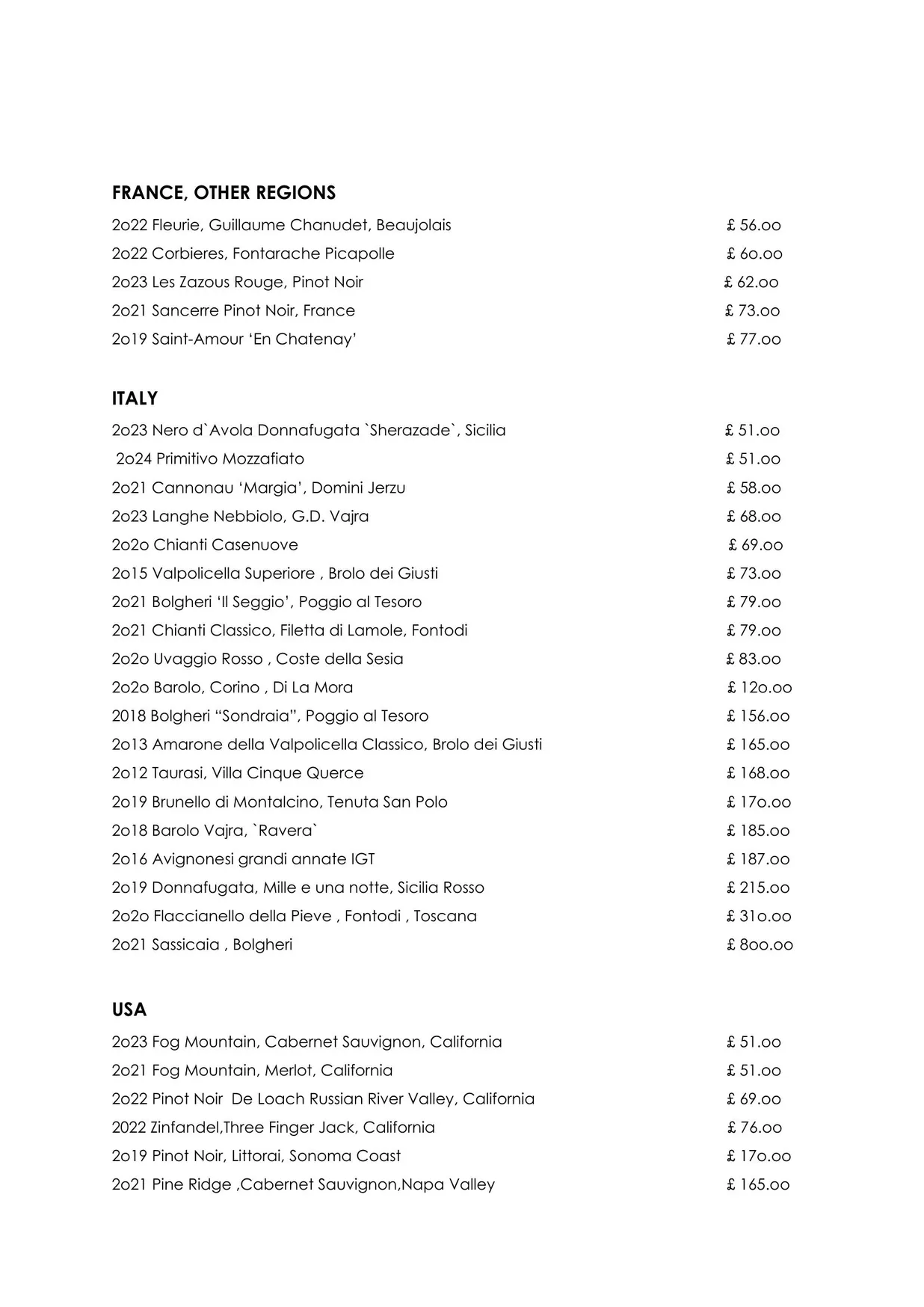 Cecilia's Wine House menu, page 10