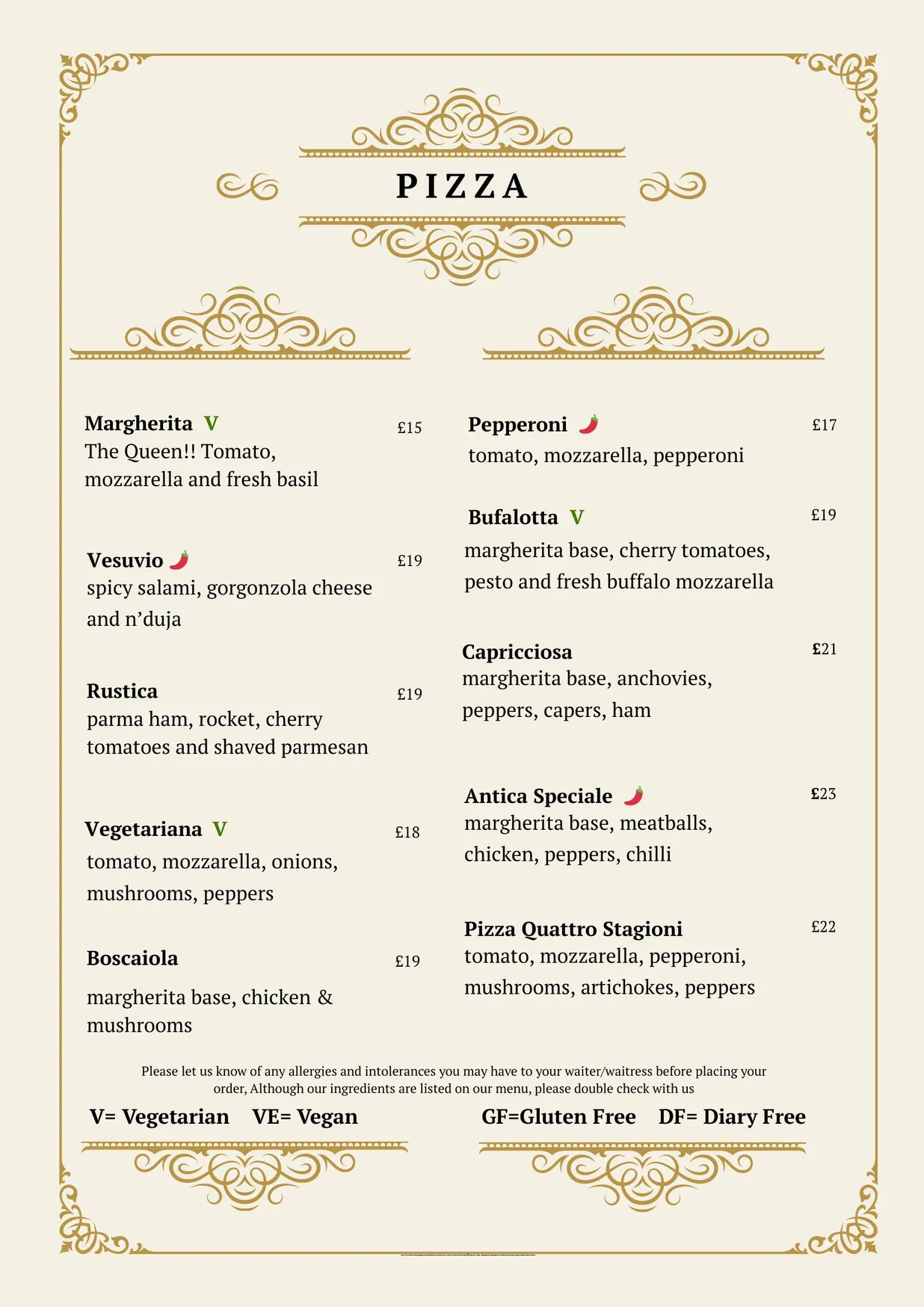 Antica menu, page 3