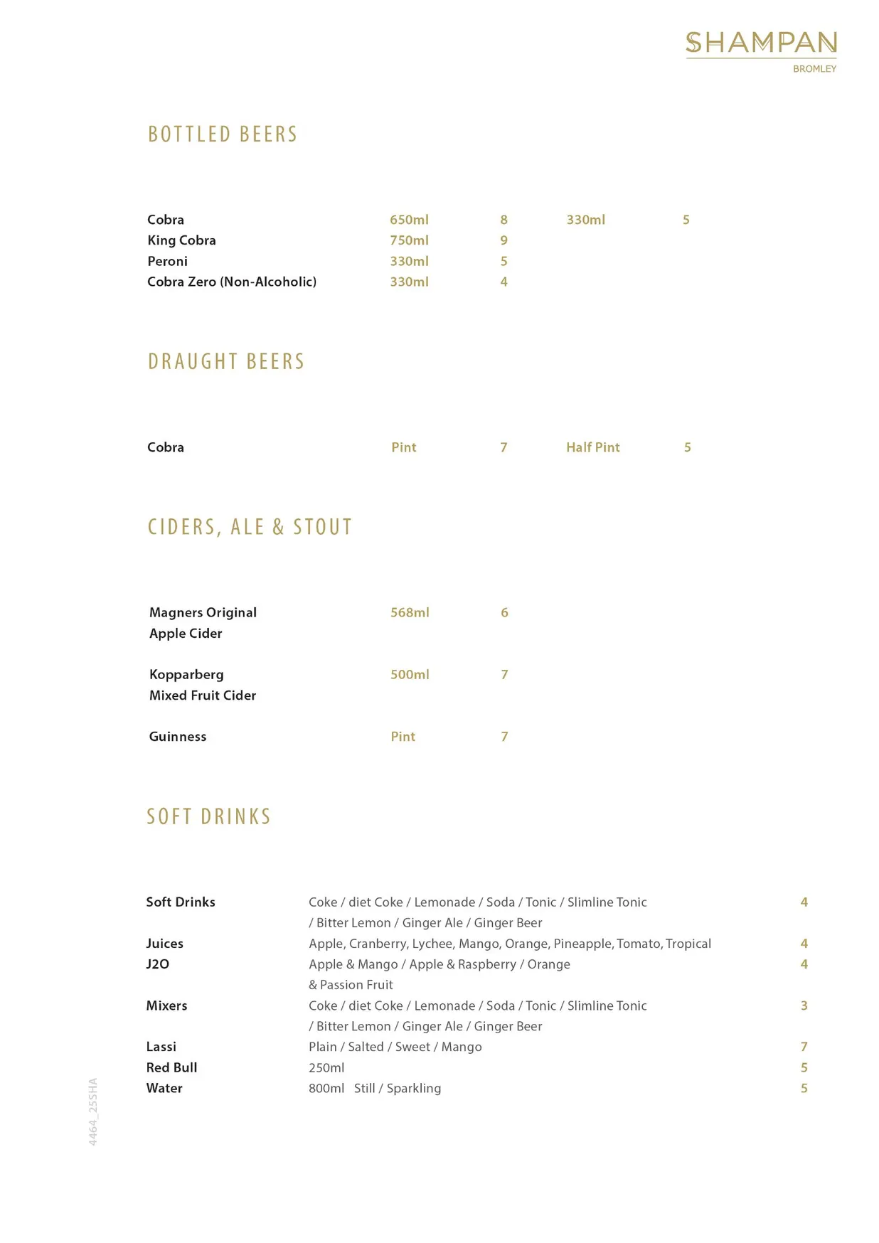Shampan Bromley menu, page 18