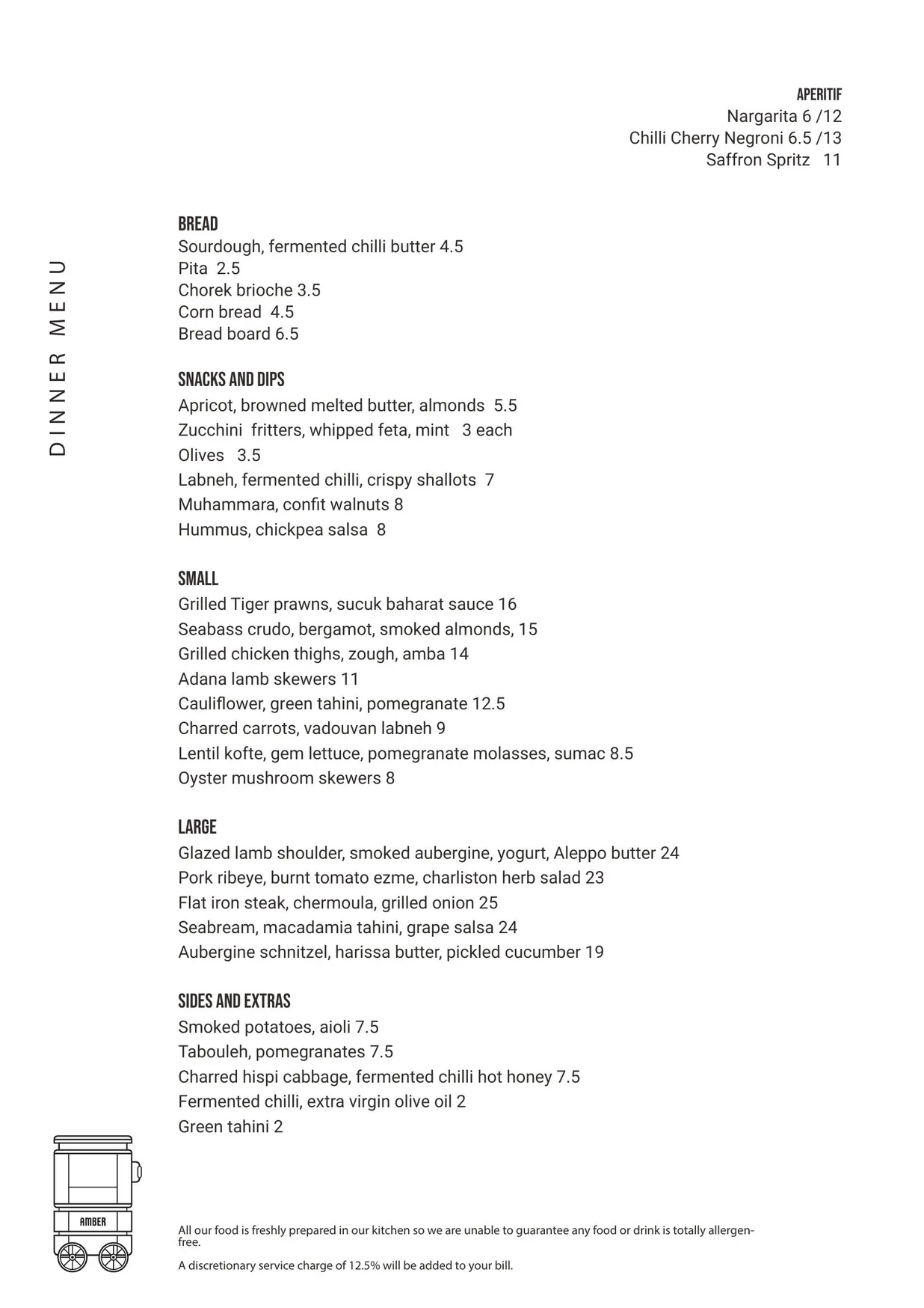 Amber menu, page 3