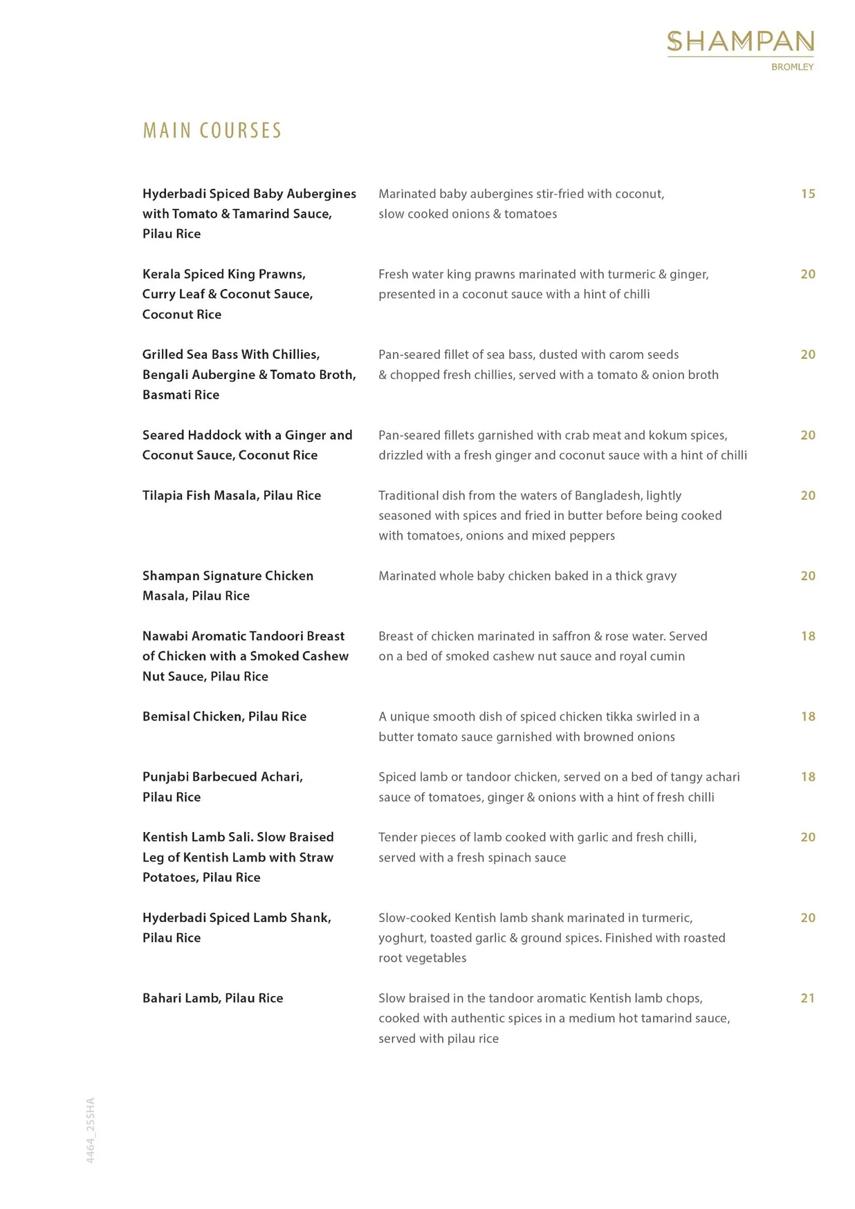 Shampan Bromley menu, page 3