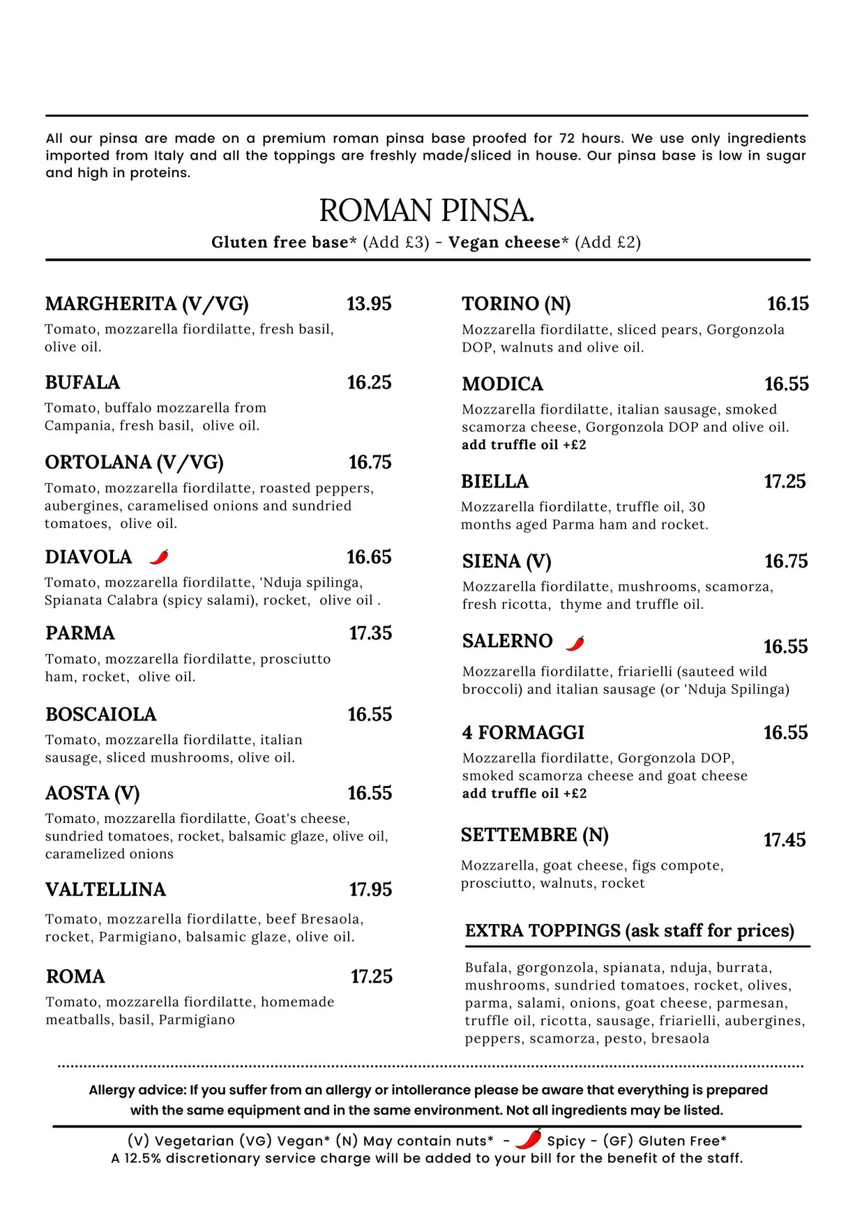 Basil & Grape menu, page 2