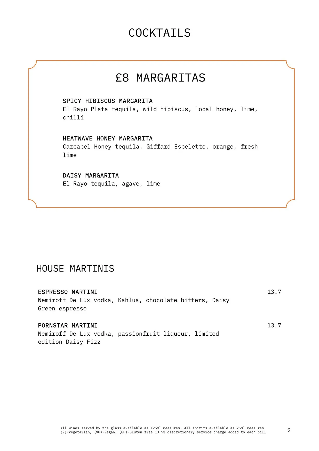 Darcie & May Green menu, page 7