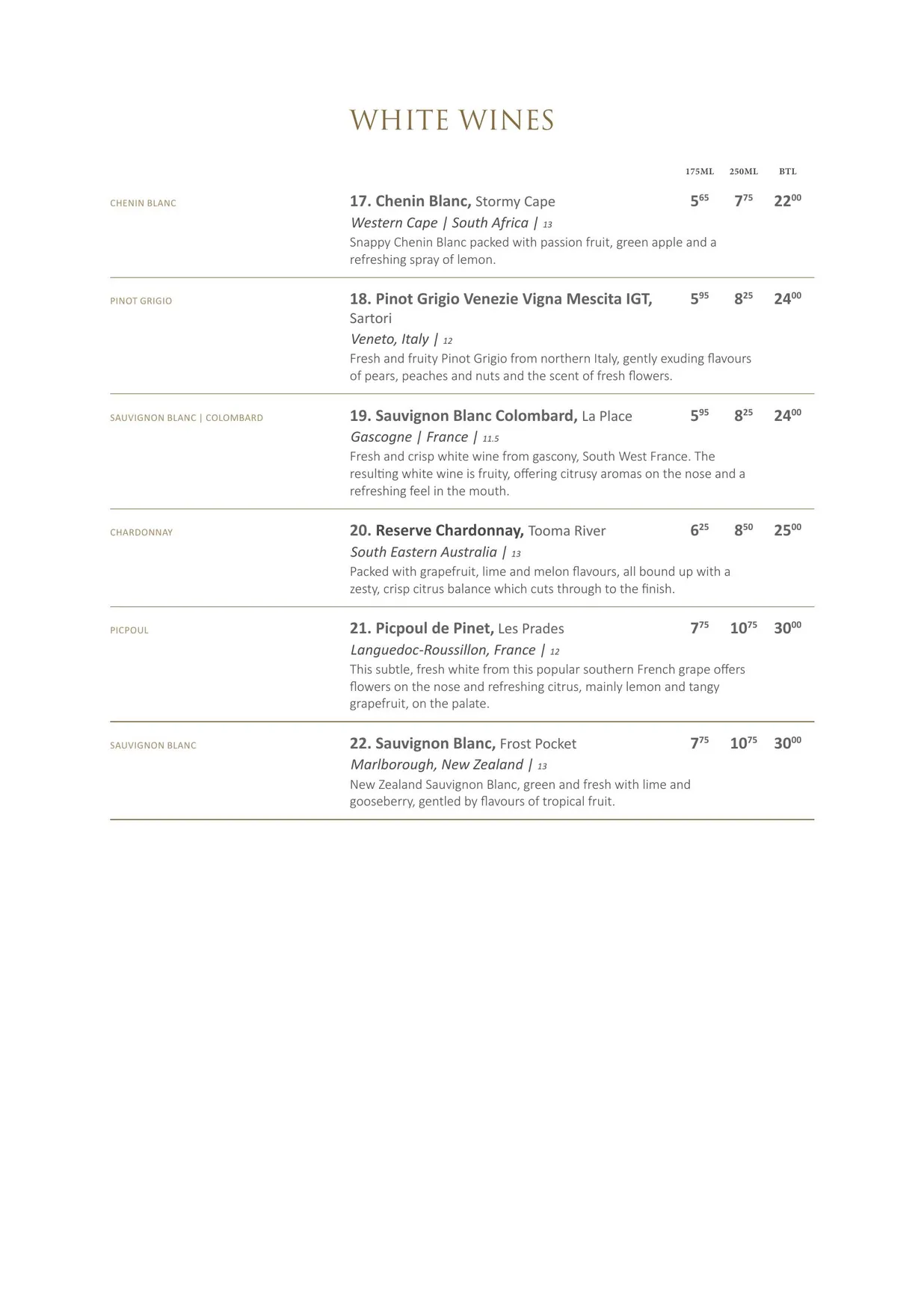 The Plough at Shenstone menu, page 6