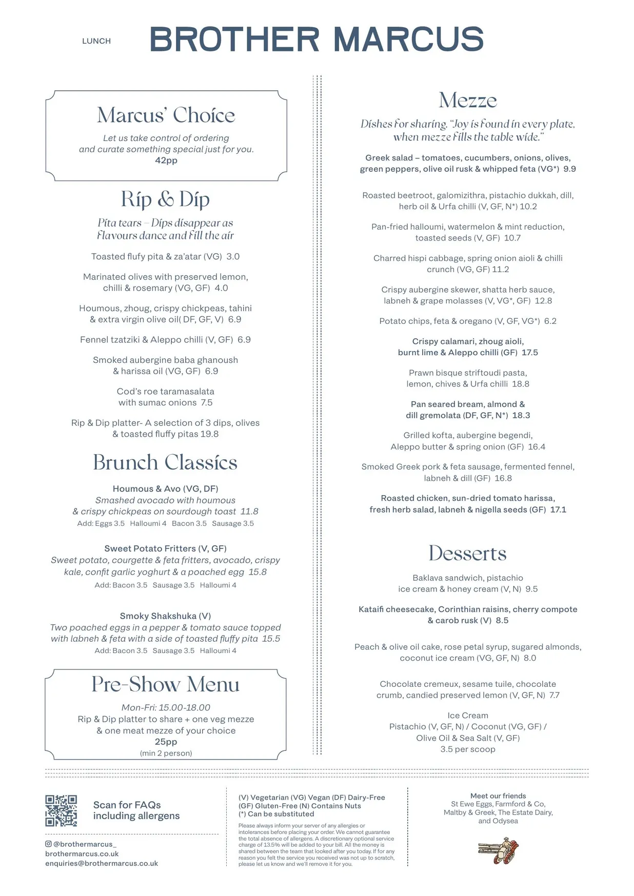 Brother Marcus Spitalfields menu, page 2