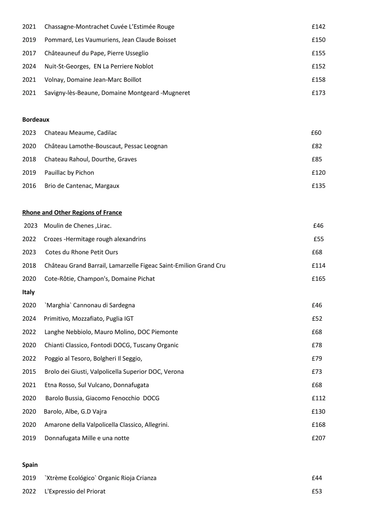 Voila! Wine Bar menu, page 6