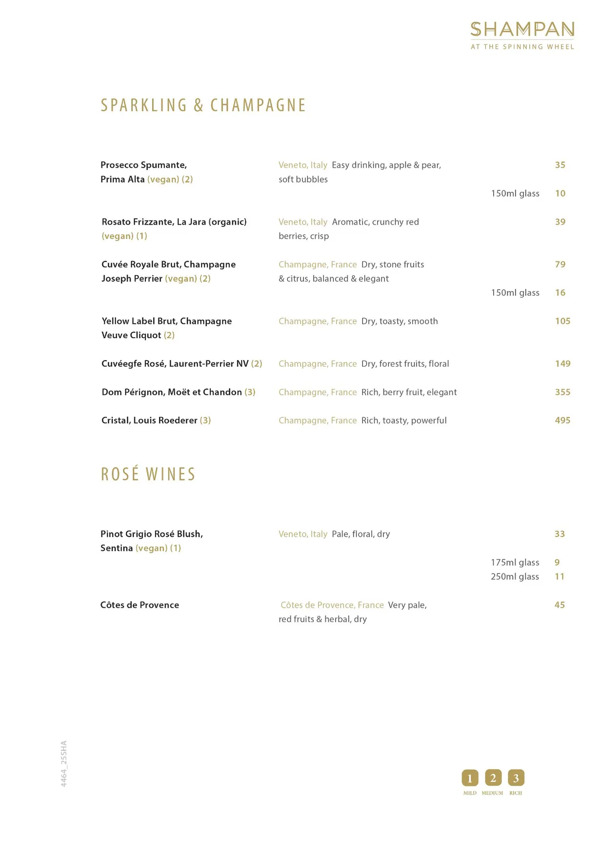 Shampan at the Spinning Wheel menu, page 15
