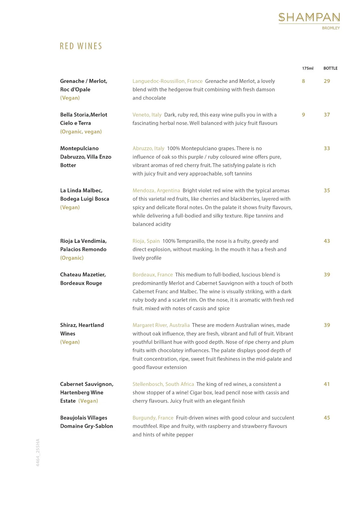 Shampan Bromley menu, page 17