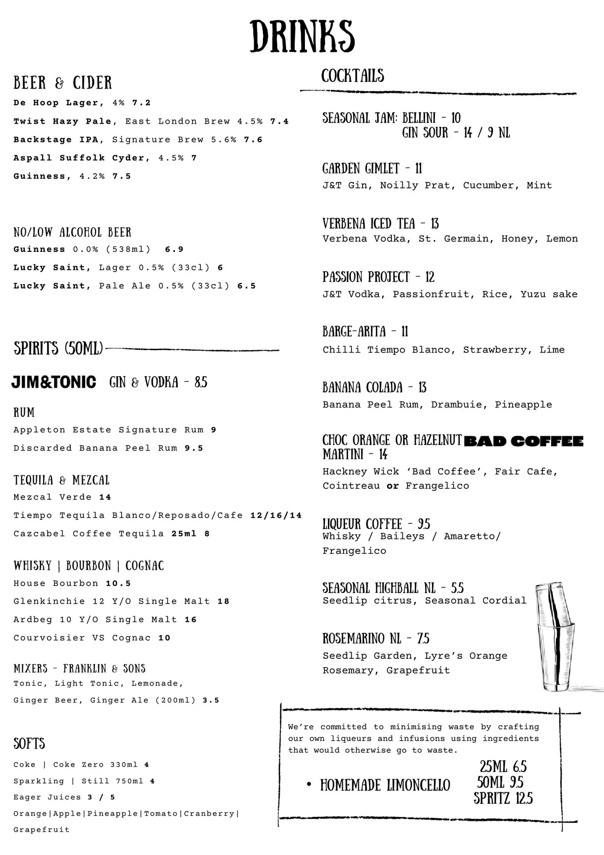 Barge East menu, page 3