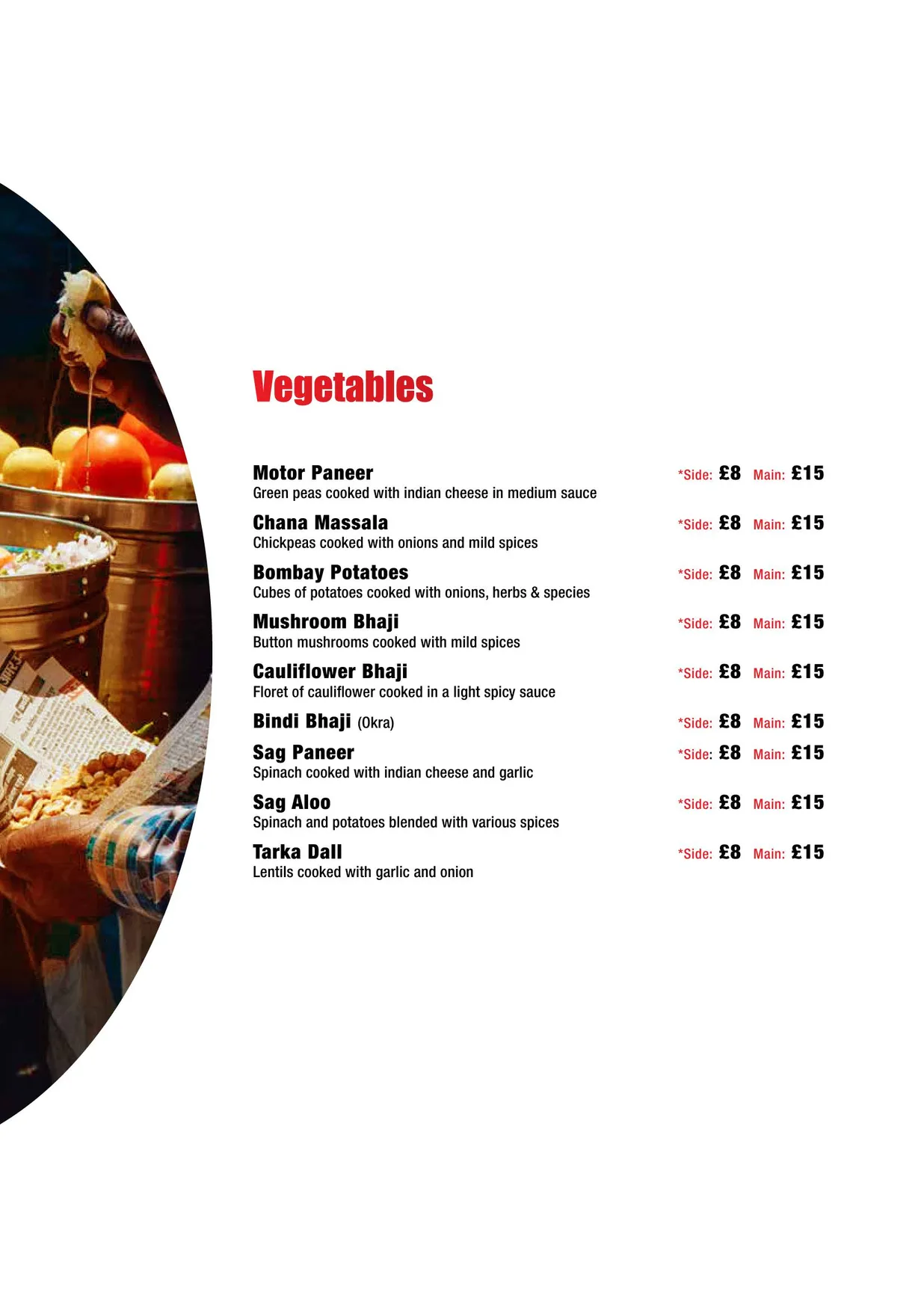 Shad Indian menu, page 7