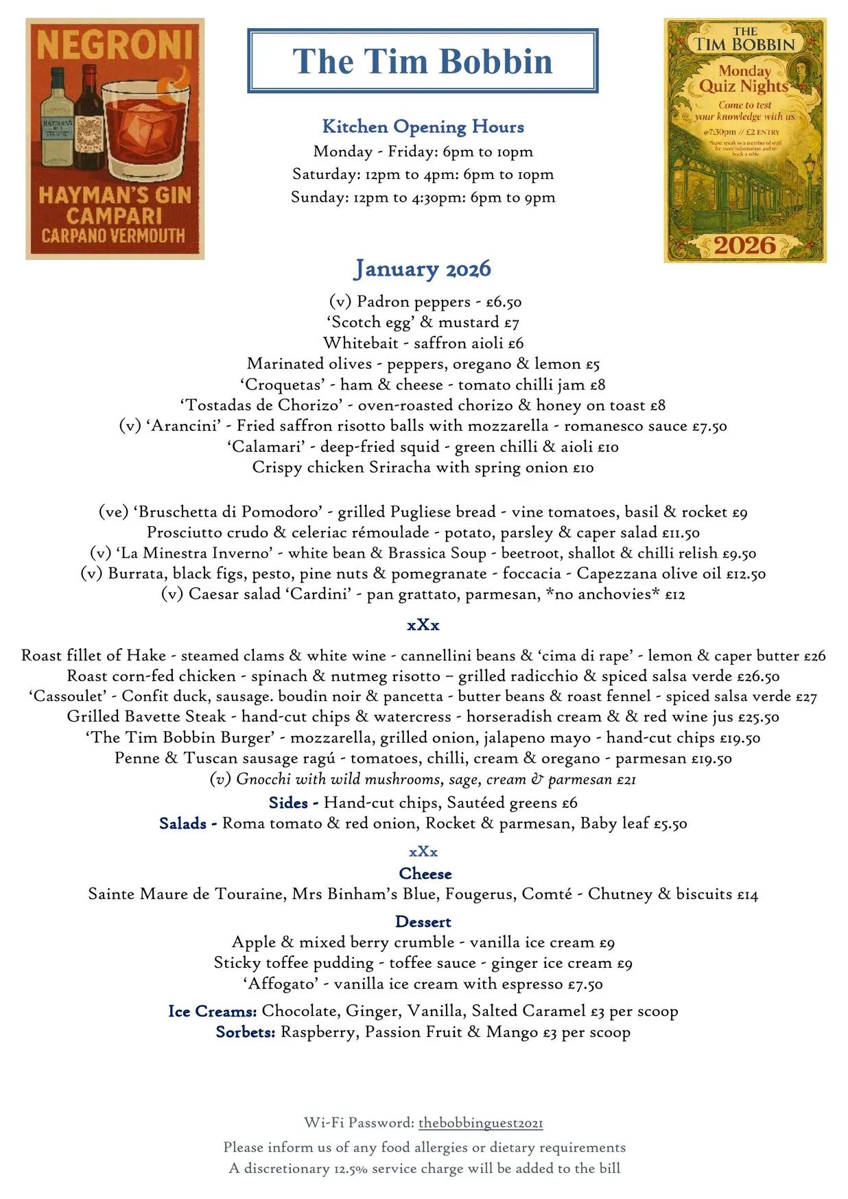 The Bobbin menu, page 1