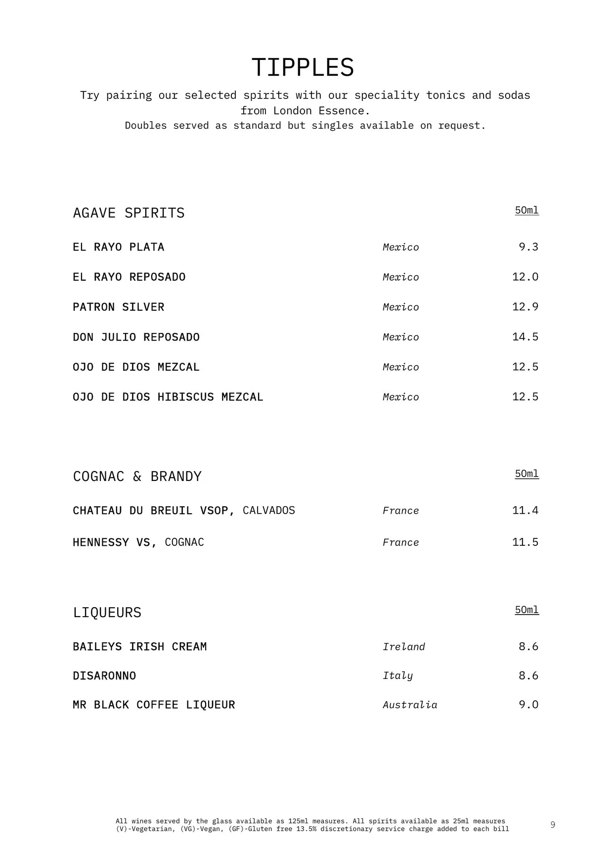 Darcie & May Green menu, page 10
