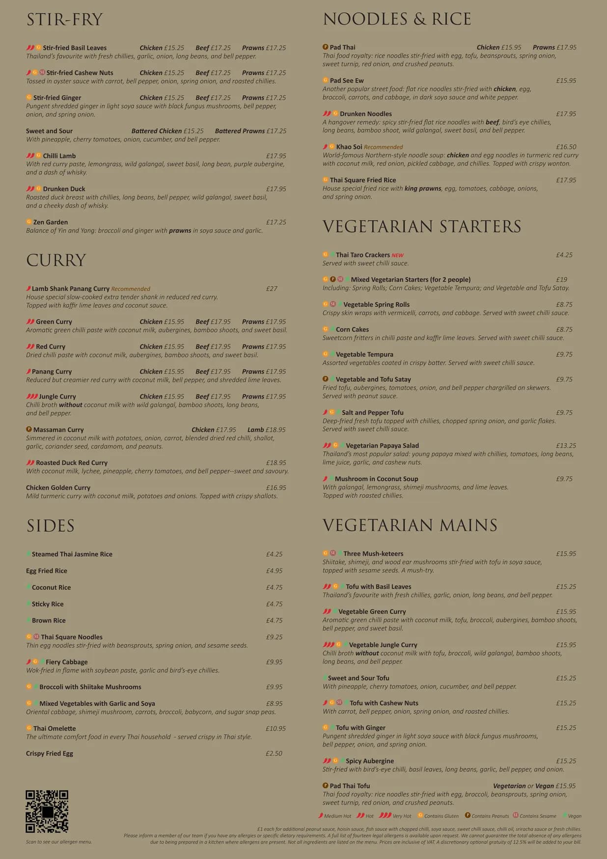 Thai Square menu, page 2