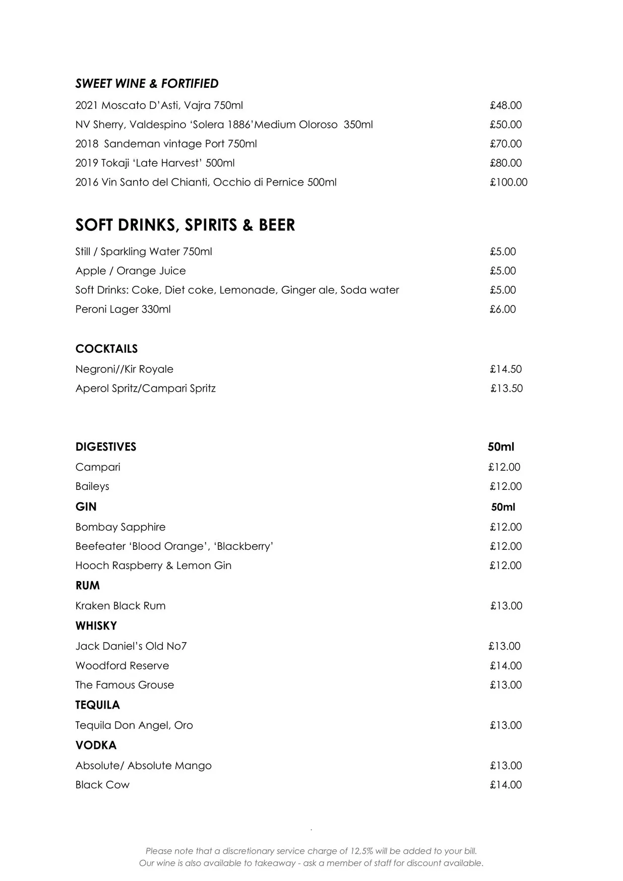 Amelie’s Wine House menu, page 10