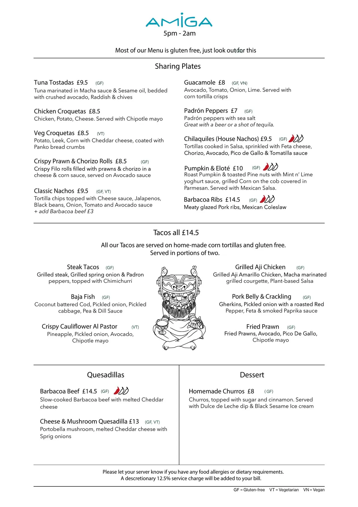 AMiGA Mexican Restaurant & Bar menu, page 1