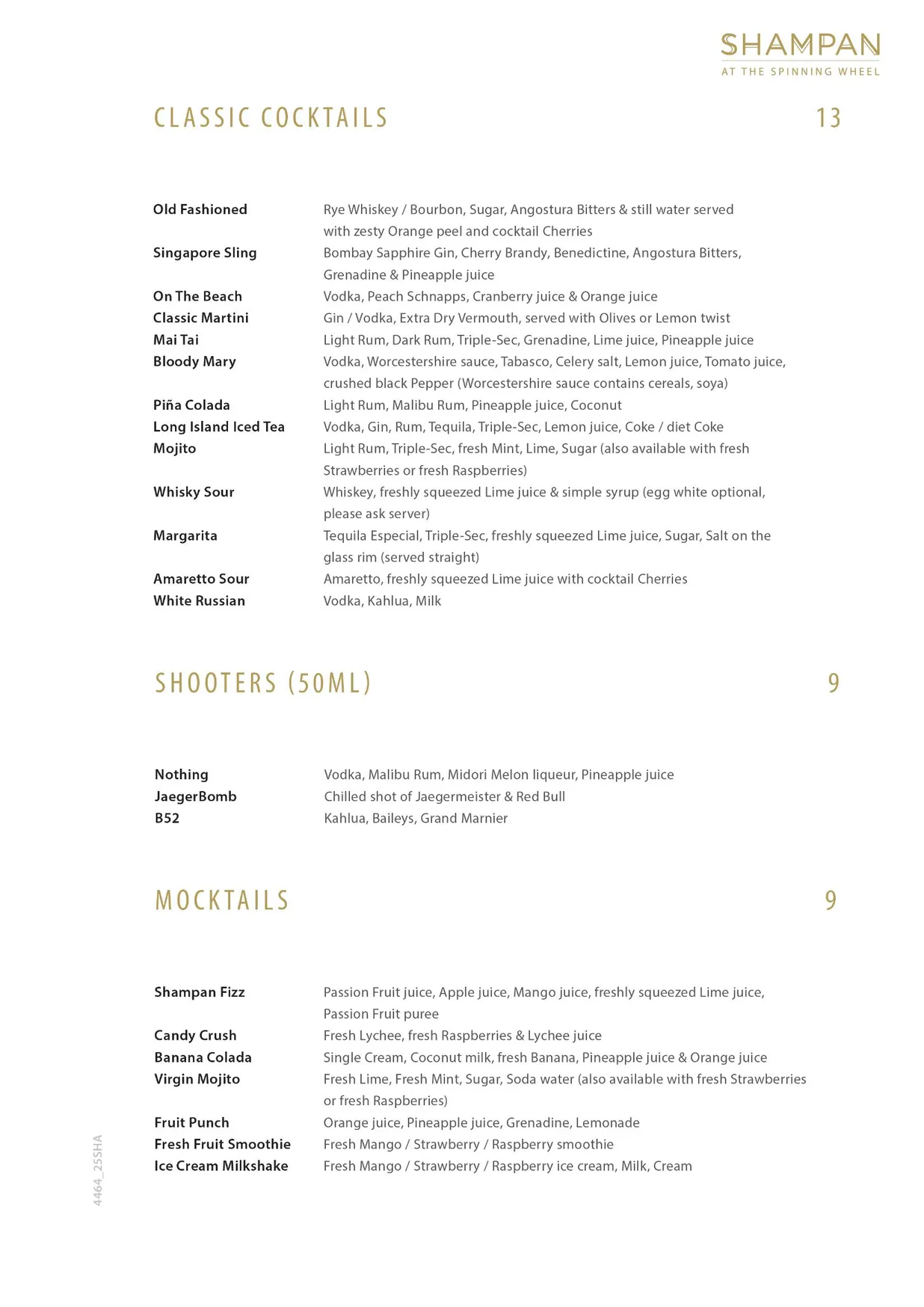 Shampan at the Spinning Wheel menu, page 14