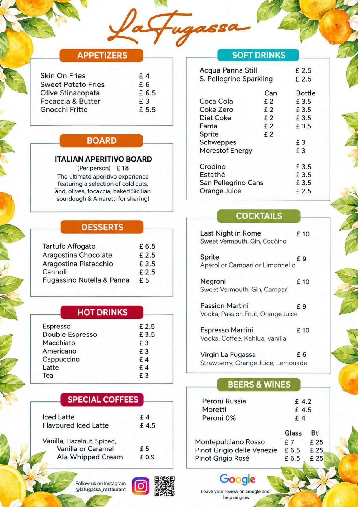 La Fugassa menu, page 2