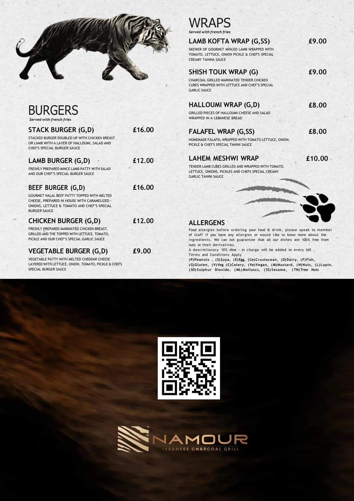 Namour menu, page 4