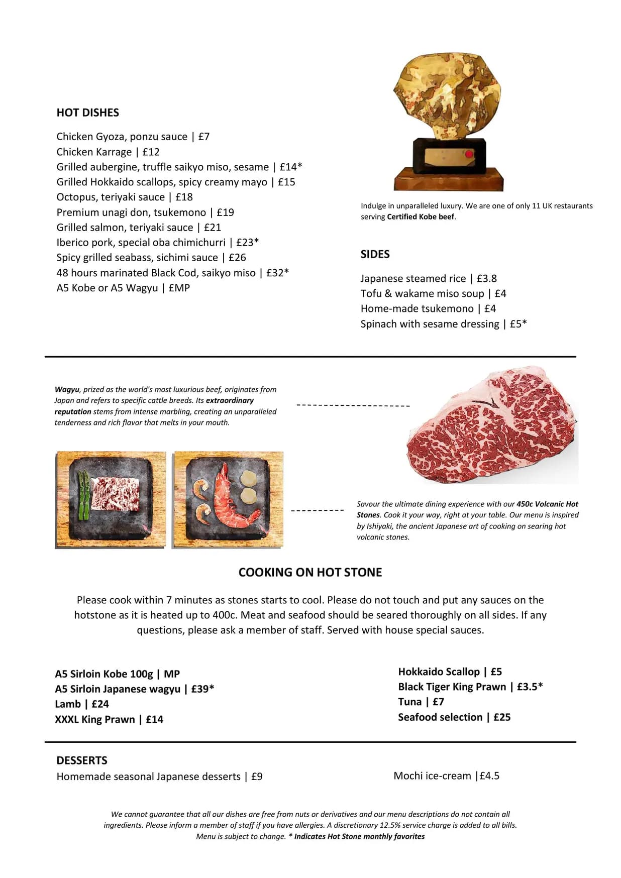 Hot Stone menu, page 3