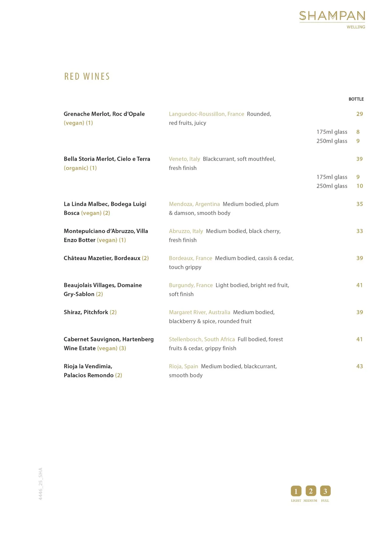 Shampan Welling menu, page 16
