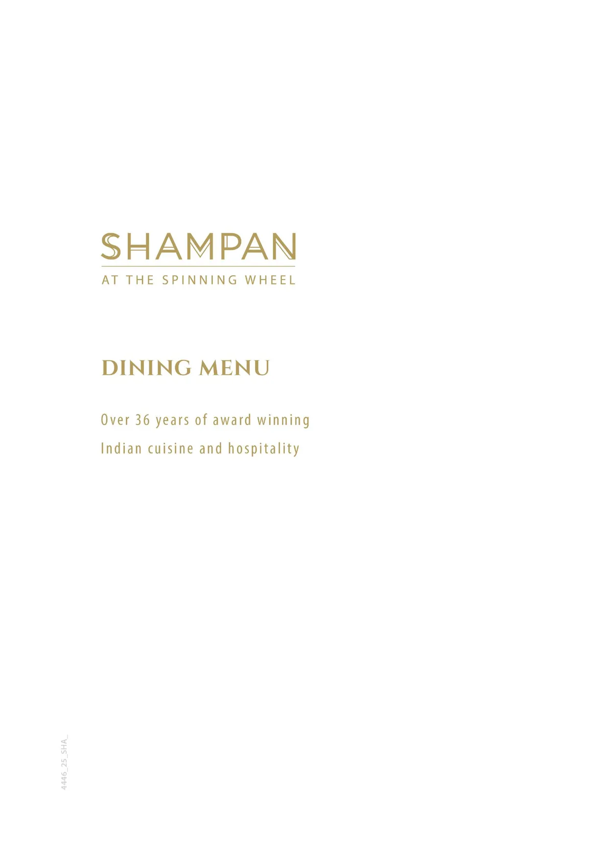 Shampan at the Spinning Wheel menu, page 1