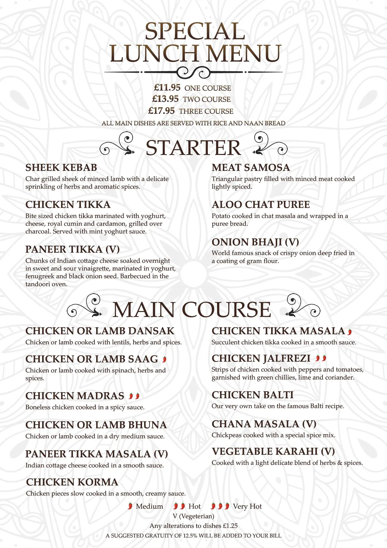 City Masala menu, page 3