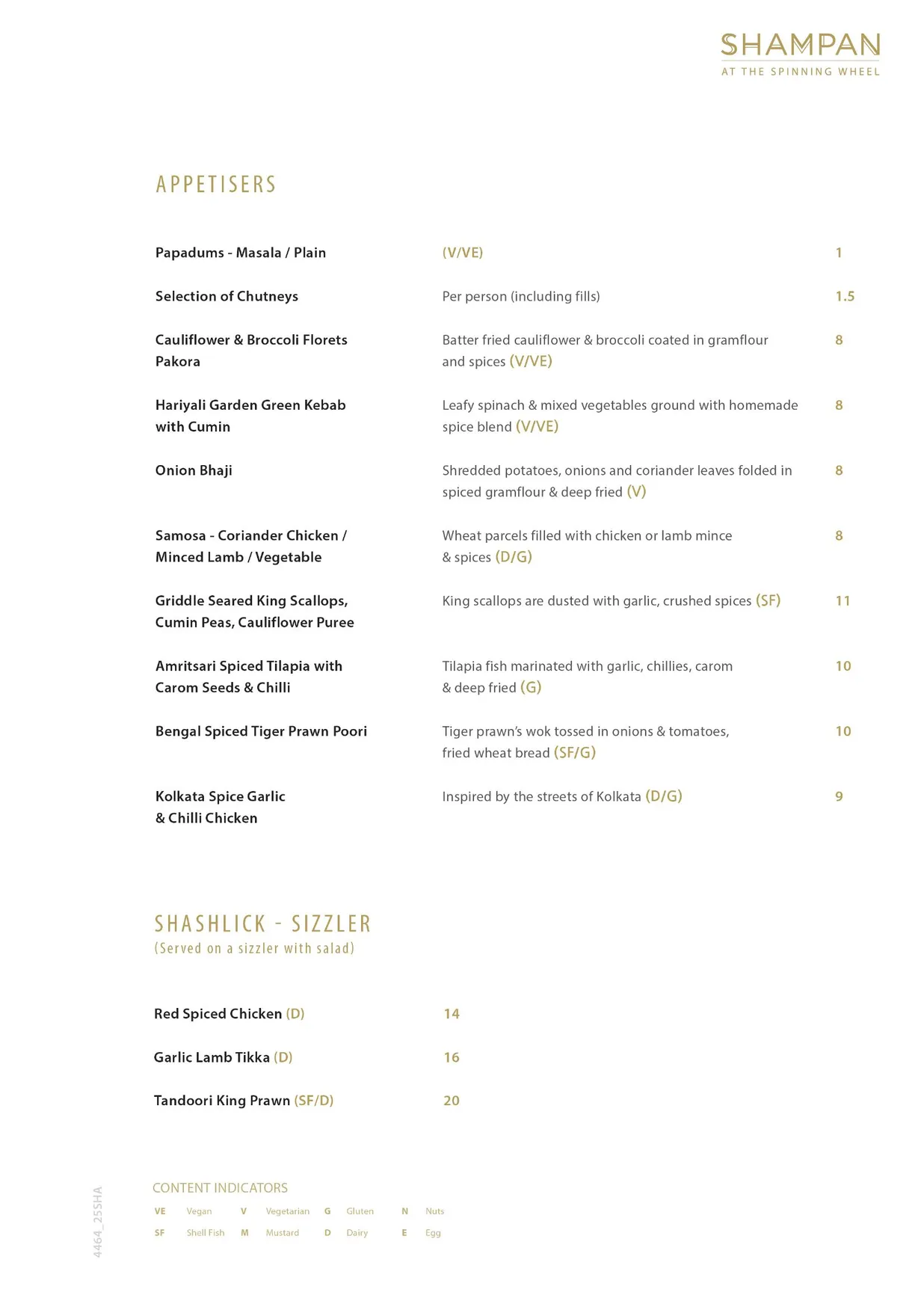 Shampan at the Spinning Wheel menu, page 2