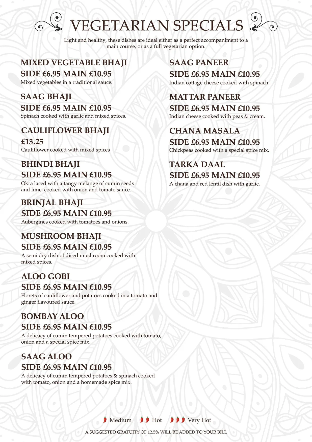 City Masala menu, page 10