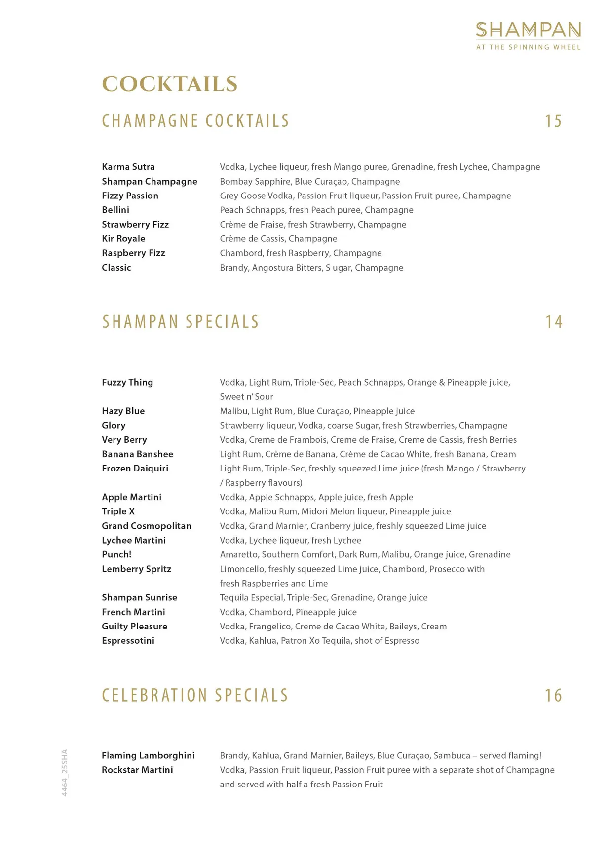 Shampan at the Spinning Wheel menu, page 13