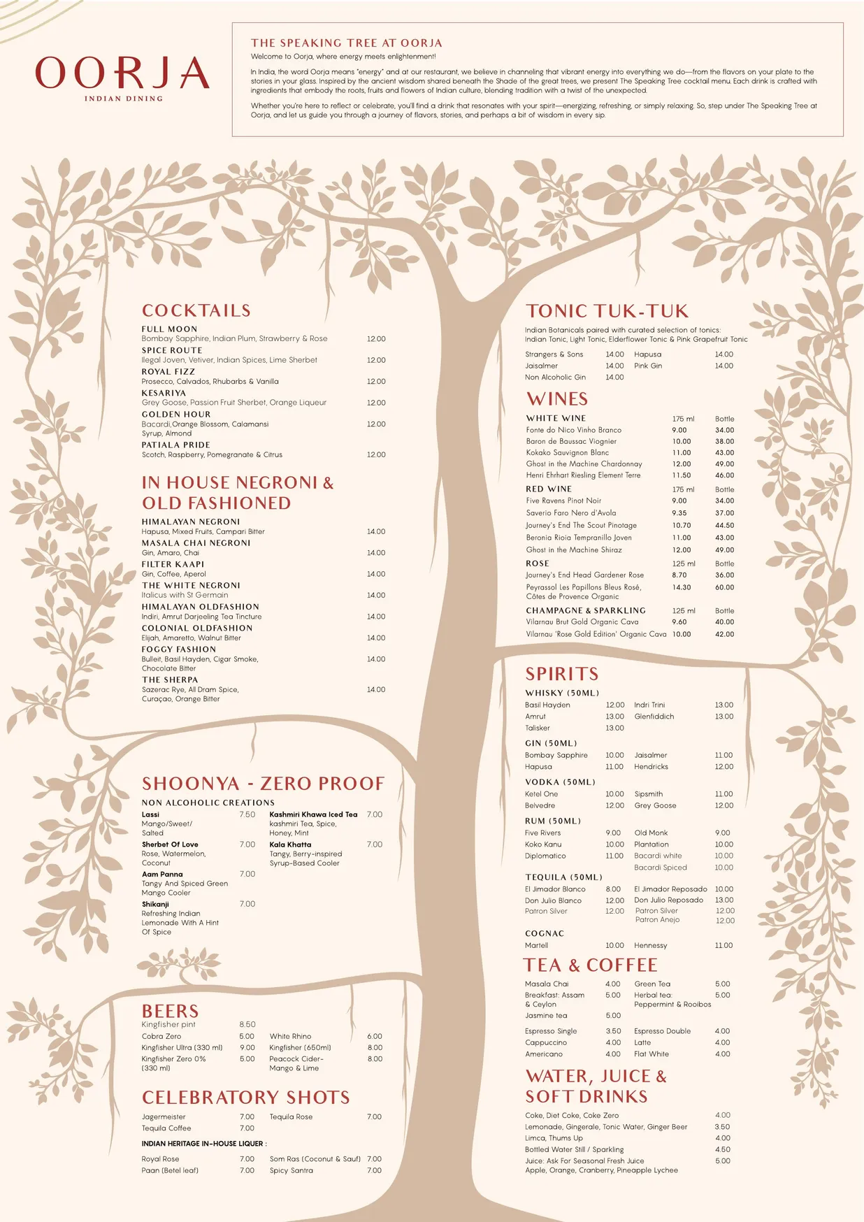 Oorja menu, page 2