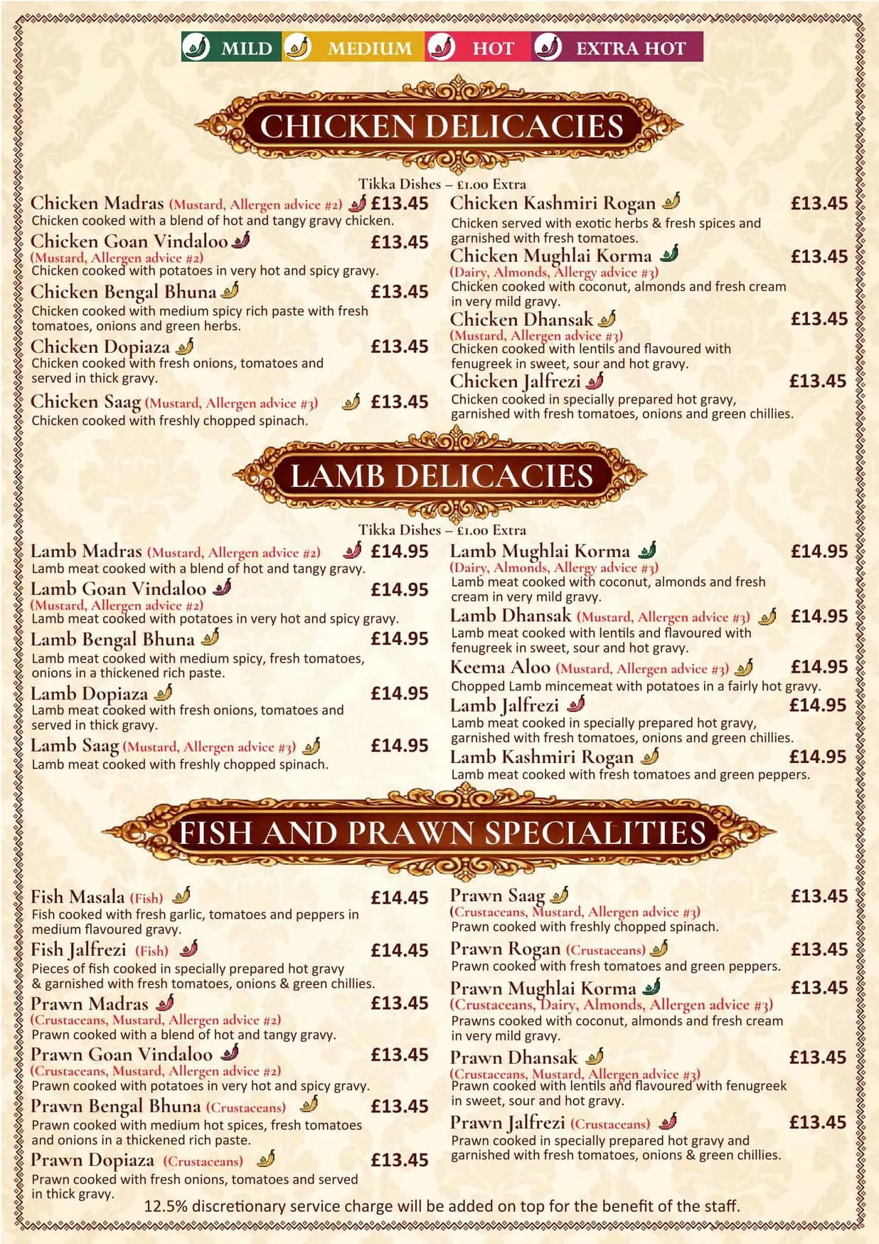 The Mughals Fitzrovia menu, page 5