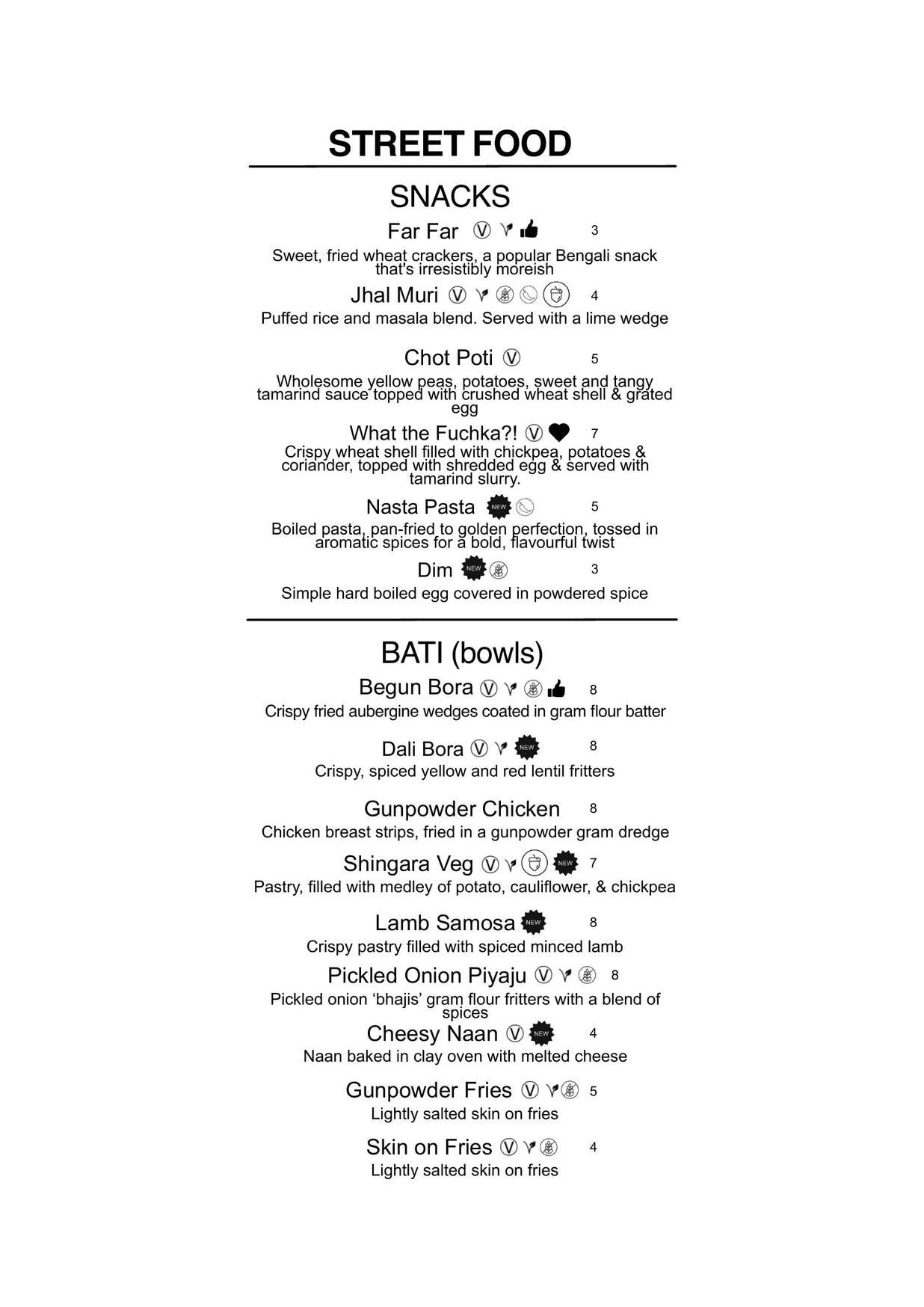 Dhoompan menu, page 2