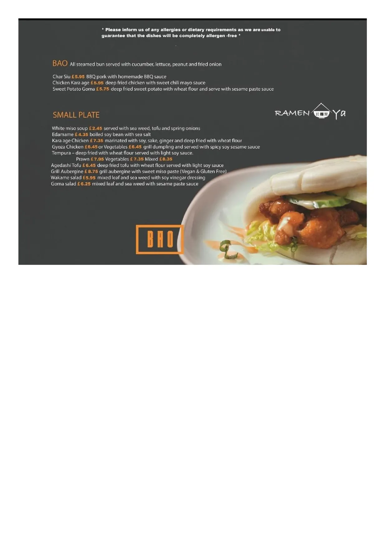 Ramen Ya menu, page 3