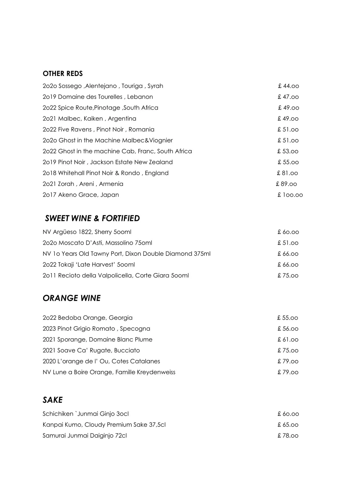 Cecilia's Wine House menu, page 12