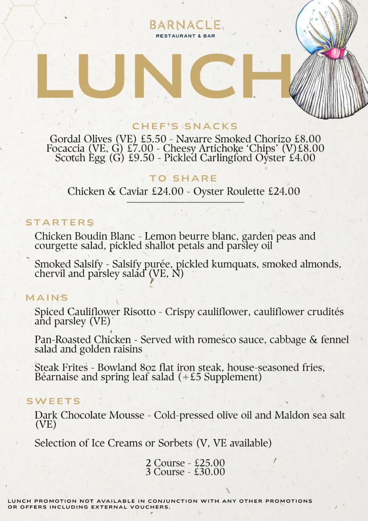 Barnacle menu, page 1