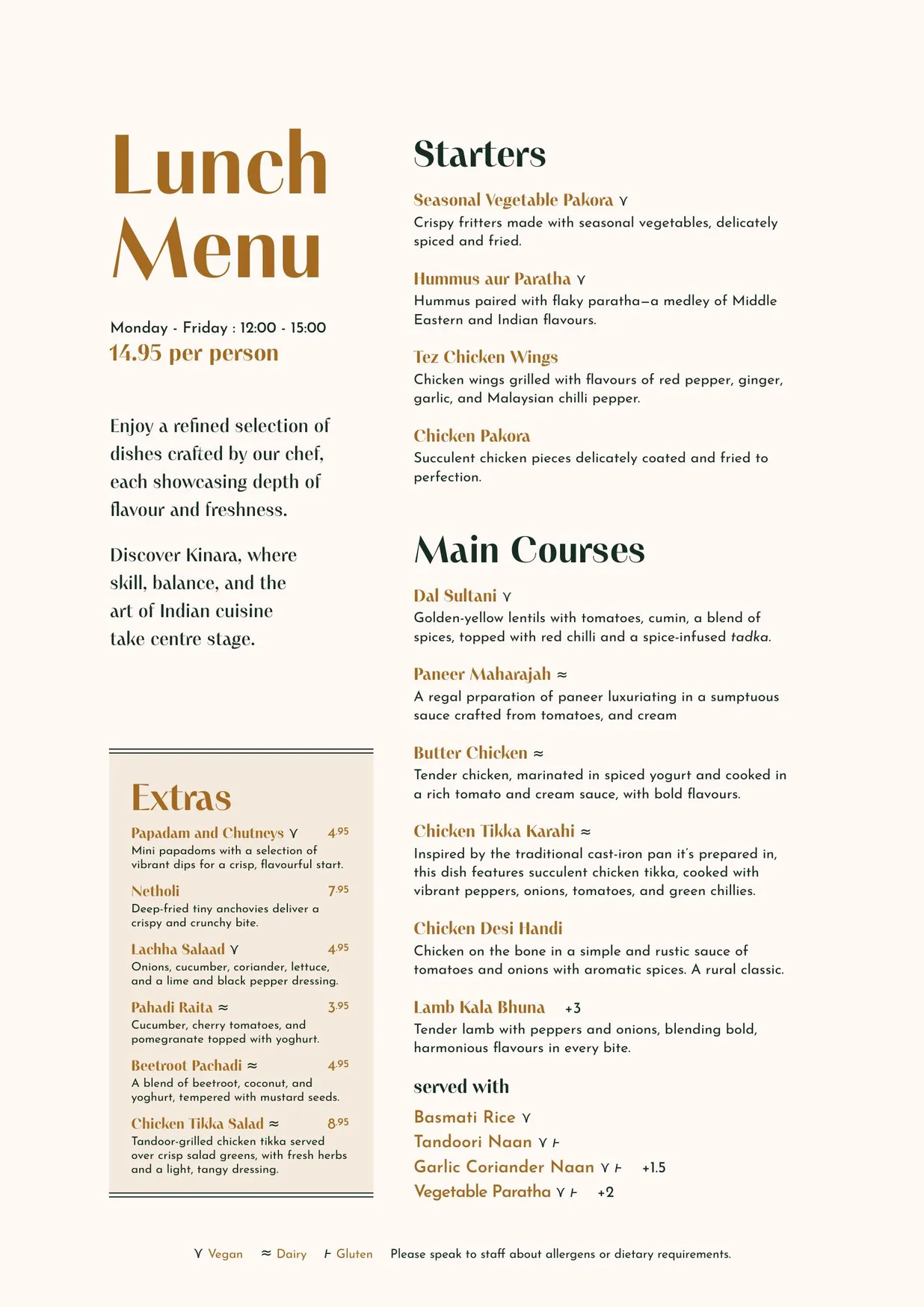 Kinara Glasgow menu, page 18