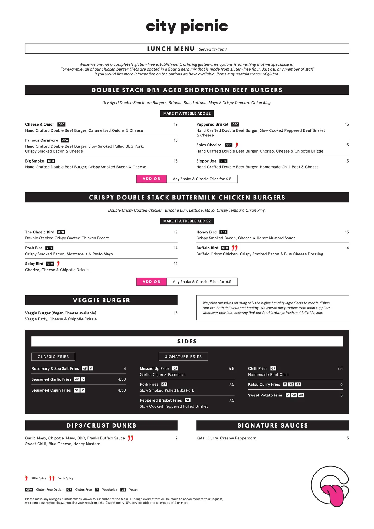City Picnic menu, page 4
