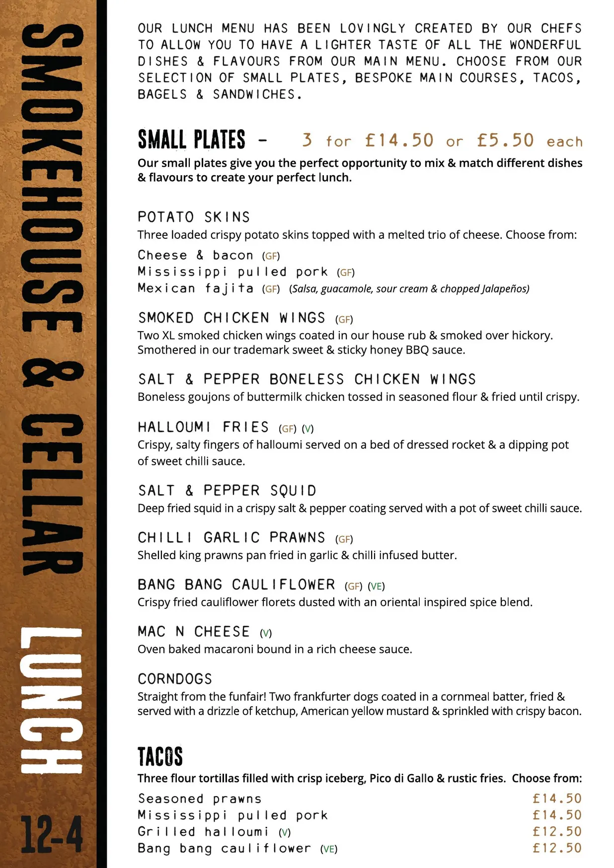 Smokehouse & Cellar menu, page 5