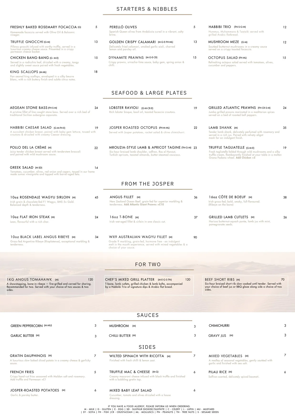 Habbibi menu, page 2