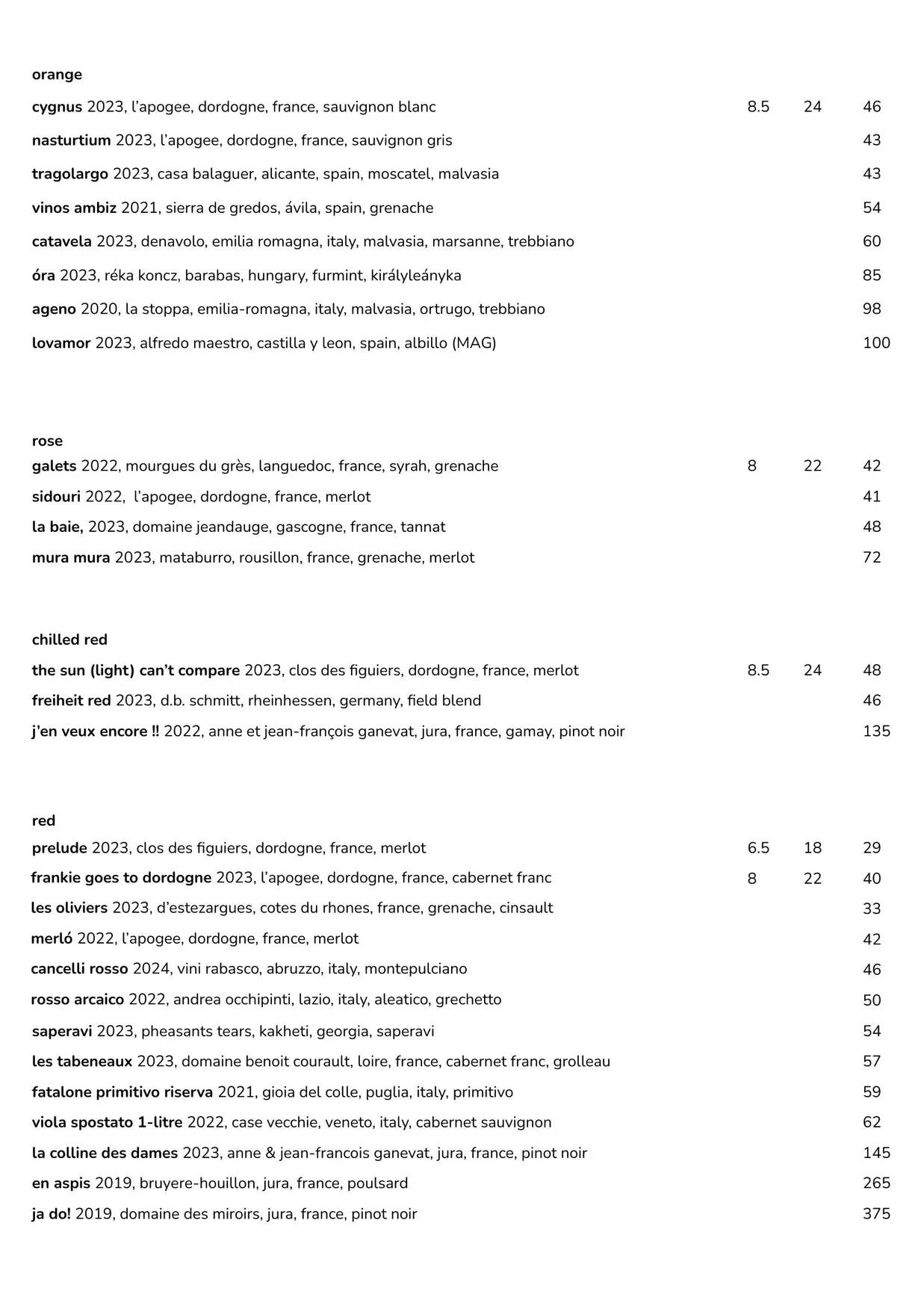 Plateau menu, page 4