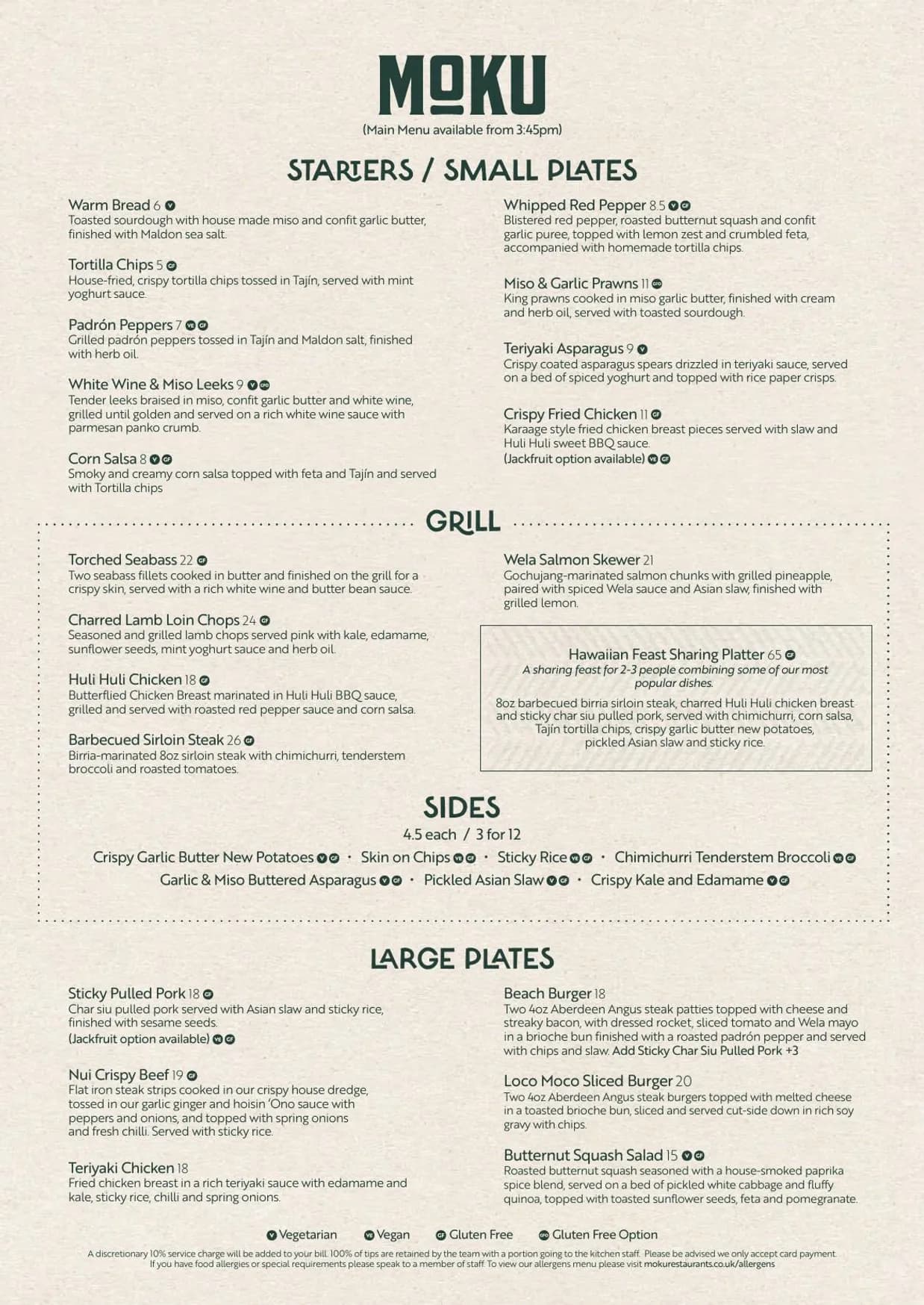 Moku menu, page 2