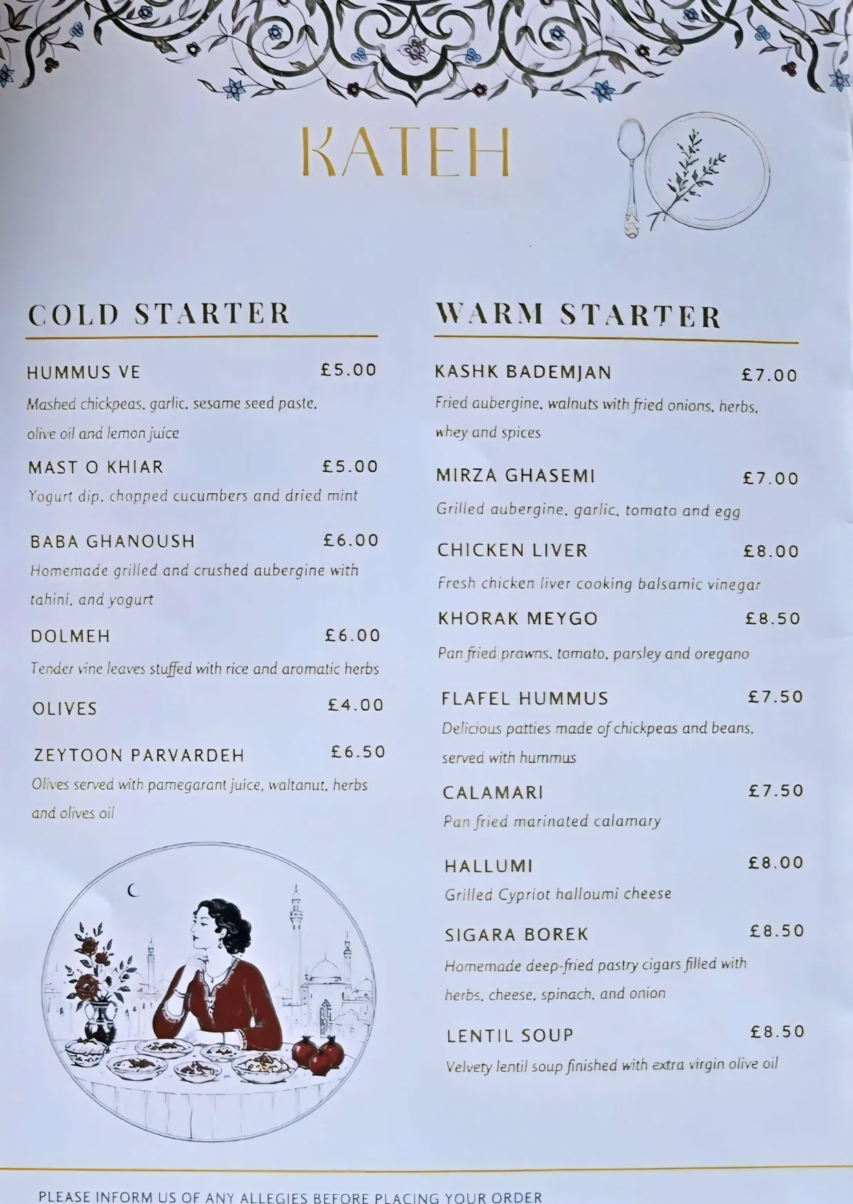 Kateh menu, page 3