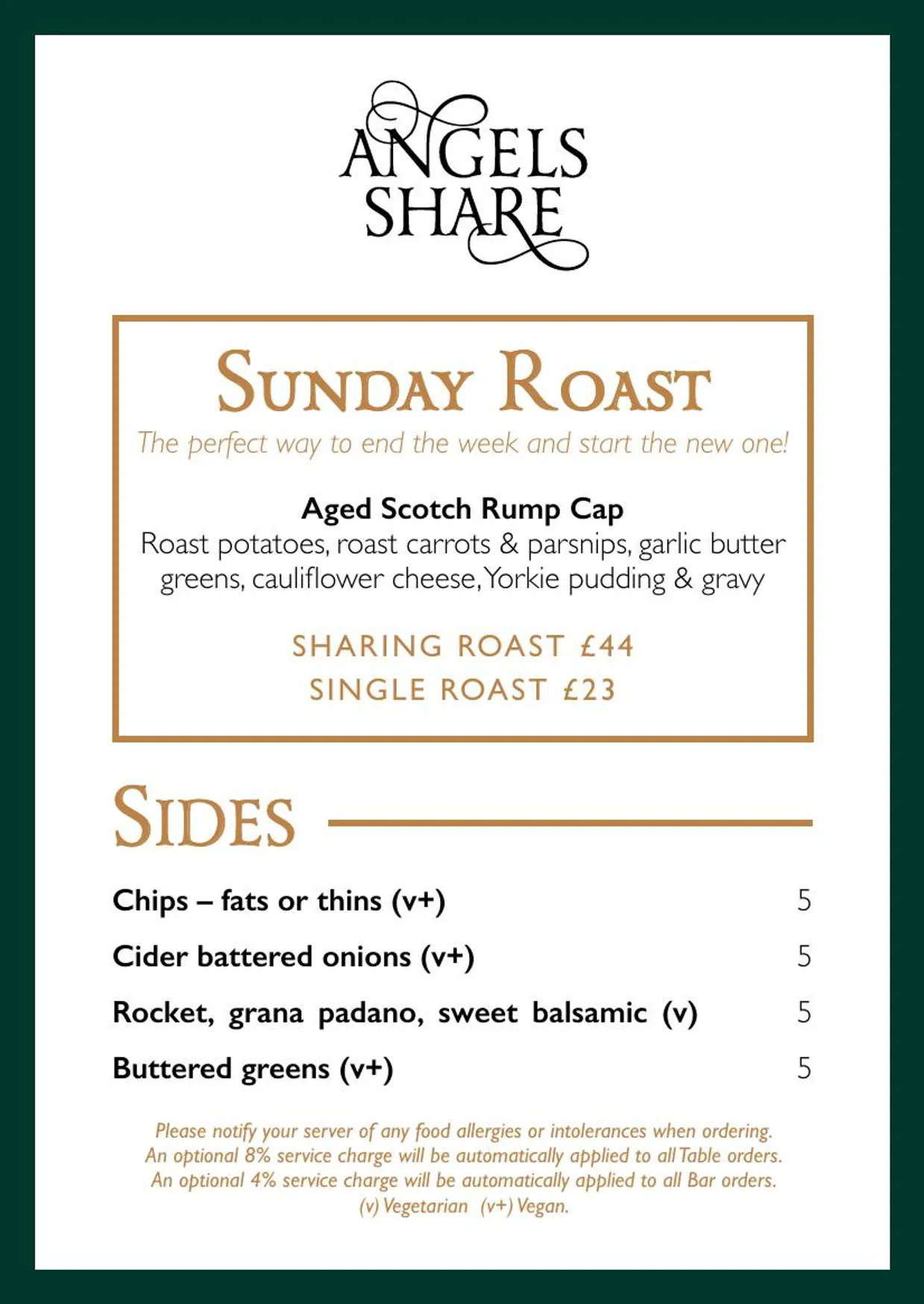 Angels Share menu, page 3