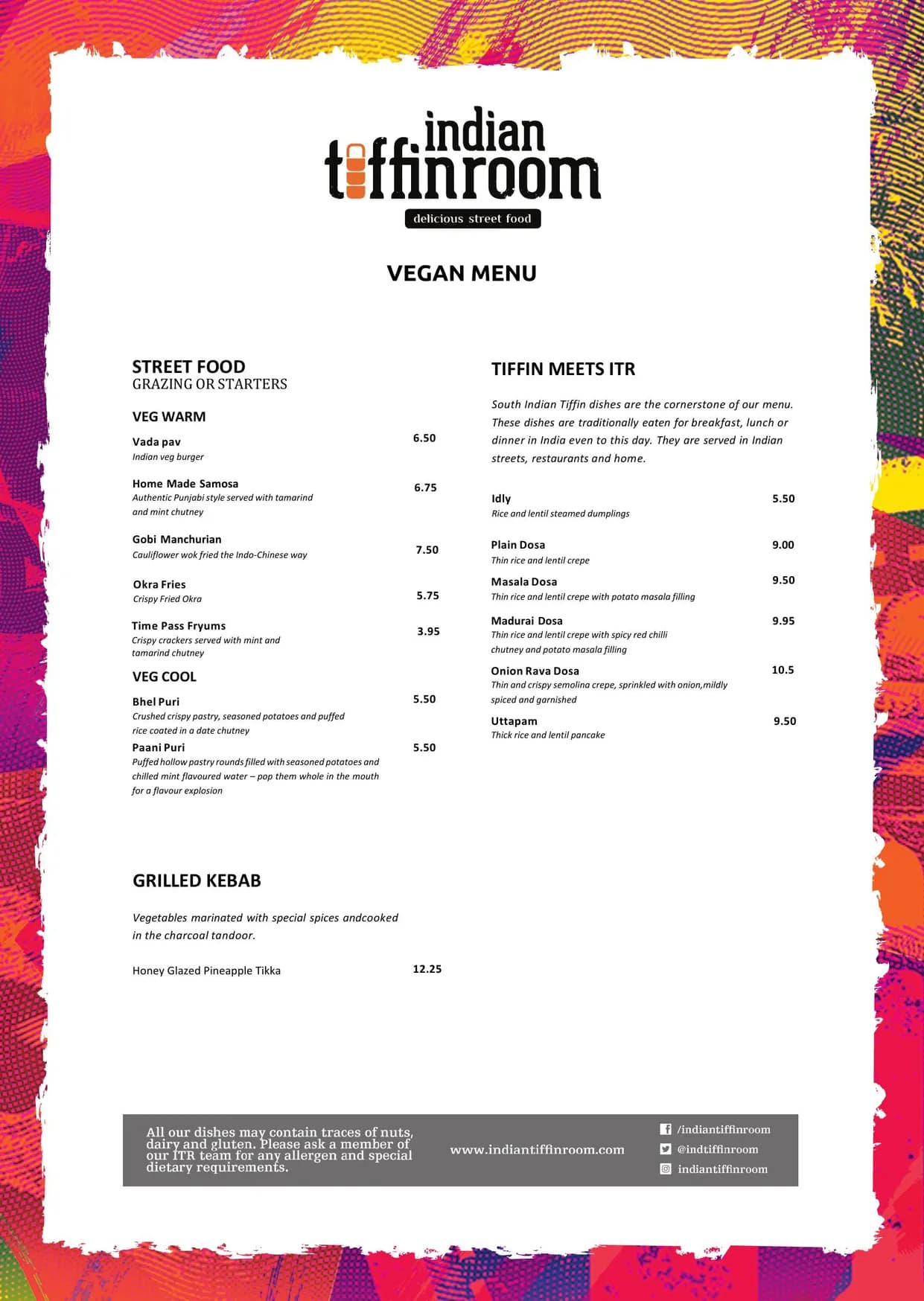 Indian Tiffin Room menu, page 2