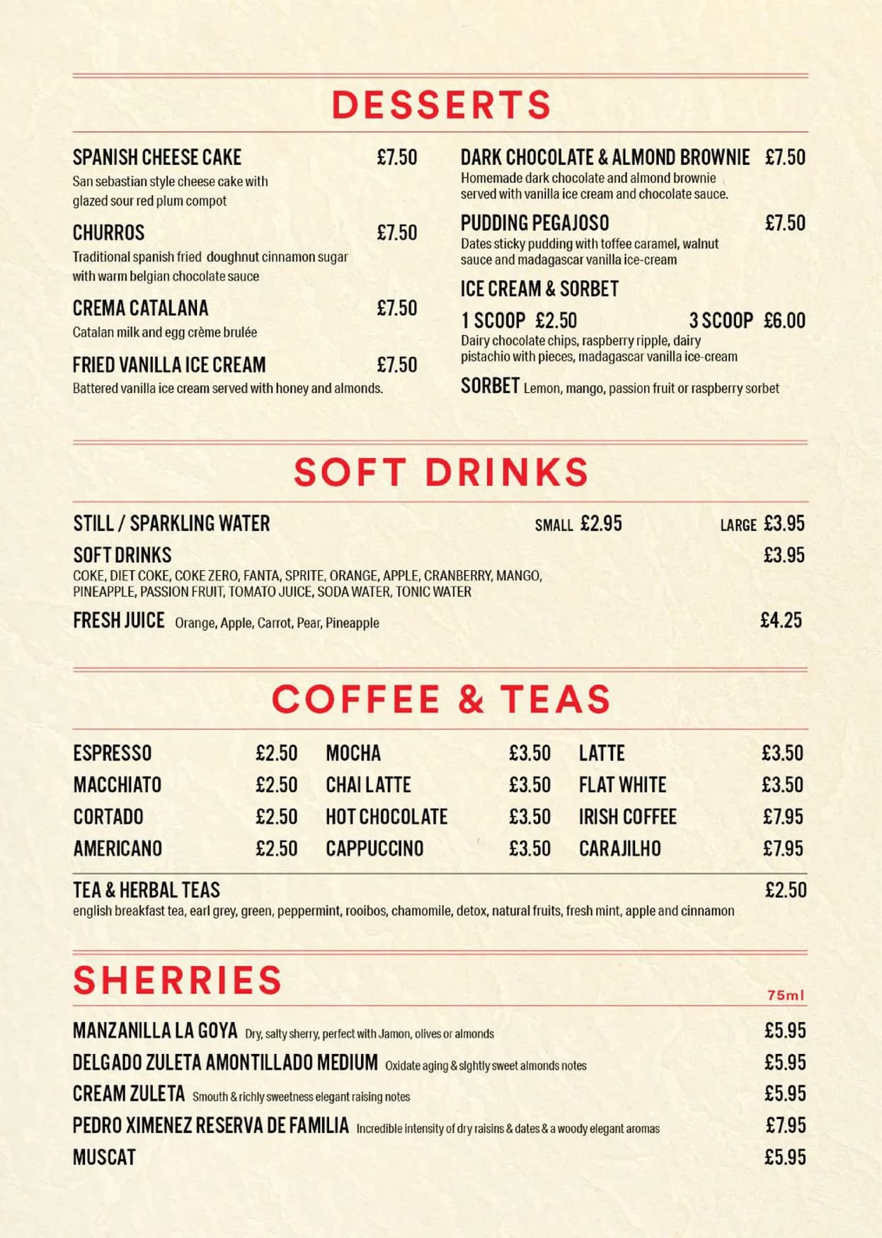 Luna Llena menu, page 3